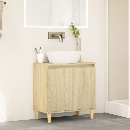 vidaXL Schrank Waschtisch ohne Waschbecken L58xB33xH60cm Sonoma Oak