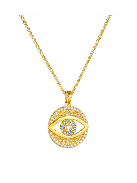 Kritsimis Pendant Kids Talisman Double Sided with Chain Constantine from Gold 14K 52RK6677-2863