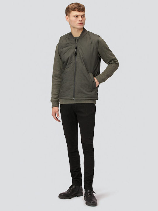 Marcus Ärmellos Herren Jacke Bomber GREEN