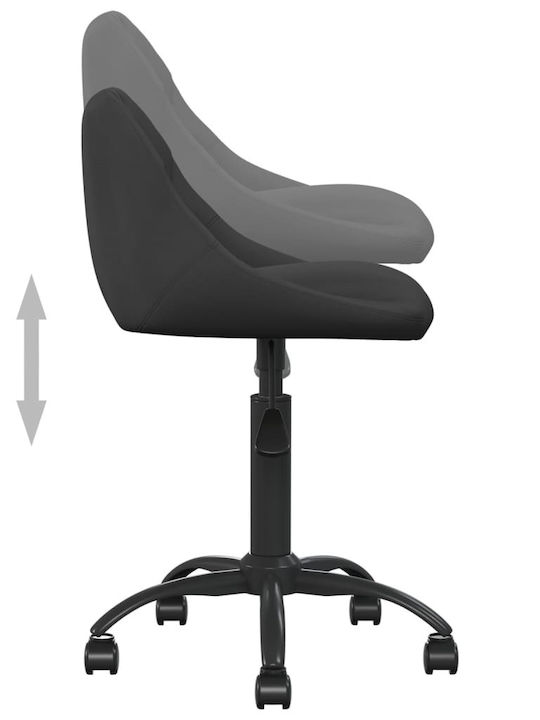 Rotativă Scaun Vizitator cu Roți în Culoare Negru 44x46x67cm 1buc