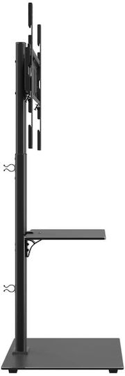 vidaXL 379566 TV Mount Floor with Arm up to 65" Black