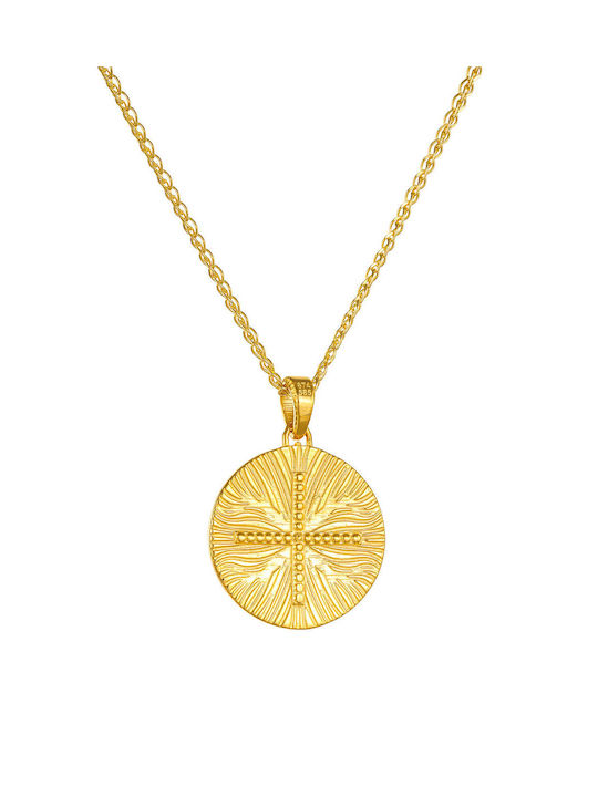 Kritsimis Pendant Kids Talisman Double Sided with Chain Constantine from Gold 14K 52RK6678-2875