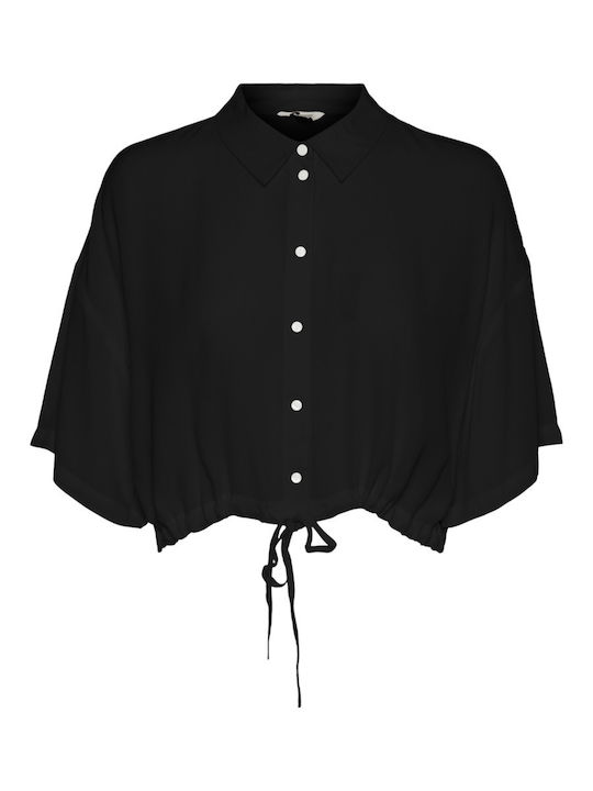 Kurzärmelig Damen Hemd Black