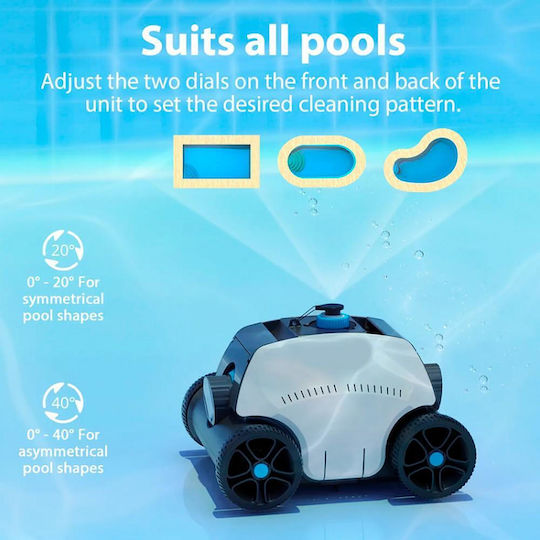 Wybot Typhor 2 Wireless Безжична Роботска Прахосмукачка 50W Дъно за Басейни 100 Квадратни