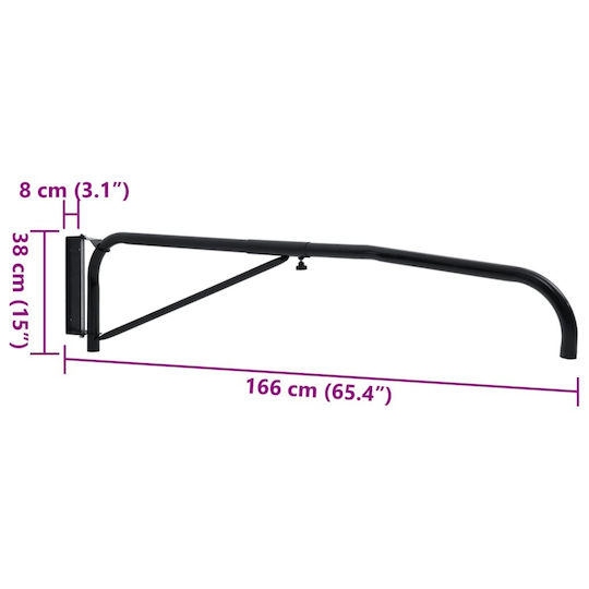 Vidaxl Rubber Wall-Mounted Boom Black Steel Black