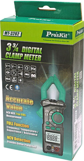 Proskit Clamp Meter Digital 600A AC True RMS with Test Leads MT-3202