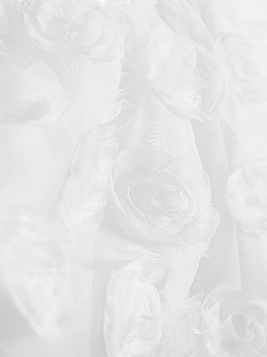Παιδικό Φόρεμα Κοντομάνικο Τούλινο Floral Λευκό