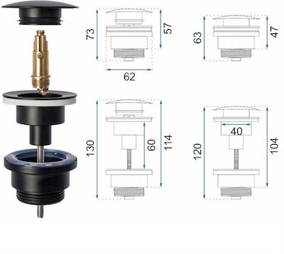 Viospiral Brass Valve Sink Black