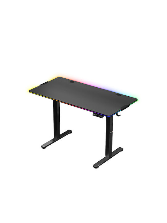 Ηλεκτρικό Γραφείο Hero 8.2 RGB Ξύλινο Black με Μεταλλικά Πόδια, Ρυθμιζόμενο Ύψος & LED 120x60x72εκ.