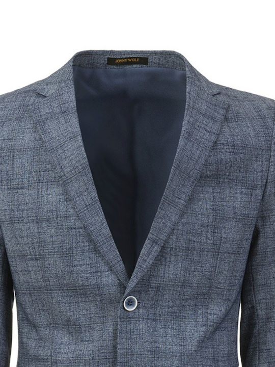 Jonny Wolf Men's Suit Jacket Blue