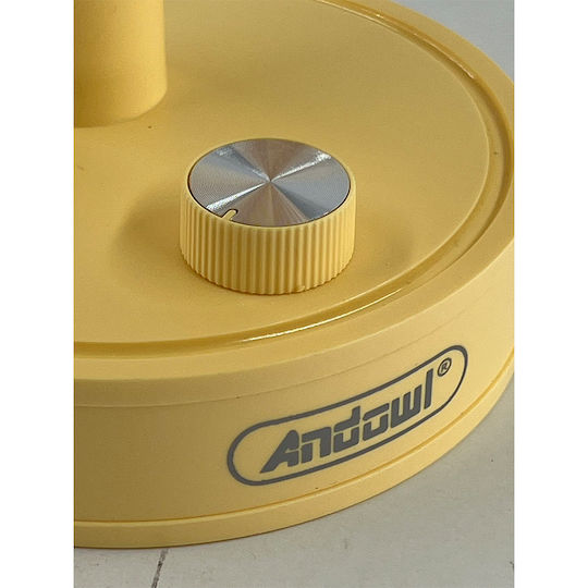 Andowl Wiederaufladbarer Tischventilator Gelb USB Q-f2270yellow