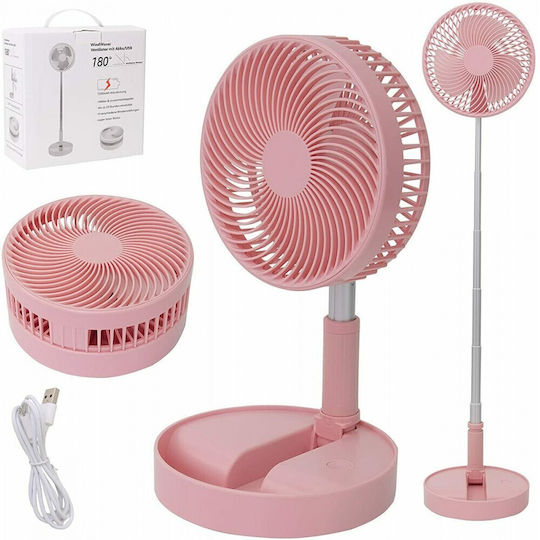 USB Rechargeable Folding Pink Mini Fan