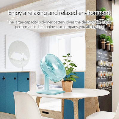 N11 Adjustable Usb Charging Mute Desktop Electric Fan 3 Speed Control White