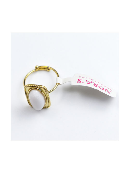 Nora's Accessories Women's Ring from Steel Gold Plated