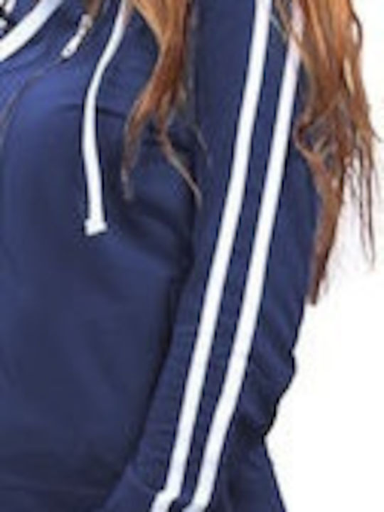 Women's Sweatshirt Jacket Hooded Blue