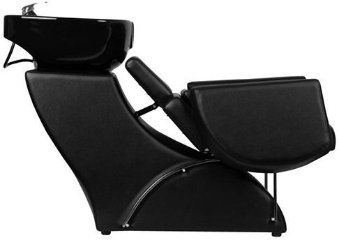 Gabbiano Stationary Hair Salon Sink With Black Chair Made Of Synthetic Skin
