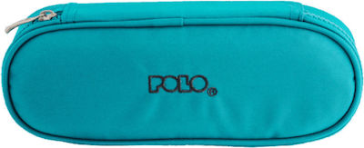 Polo Fabric Turquoise Pencil Case with 1 Compartment