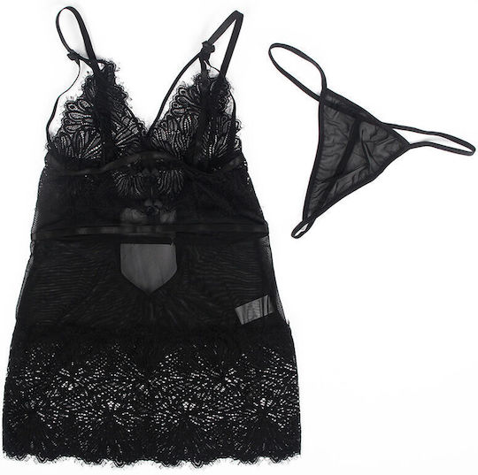 Subblime Sexy Baby Dolls with Lace and Transparency Black