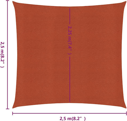 Vidaxl Shade Cloth Square Terracotta 2.5x2.5 M Hdpe 160 Gr./m² Brown