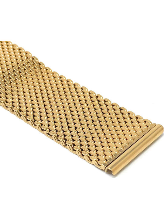 Mesh Μεταλλικό Μπρασελέ Χρυσό 22mm