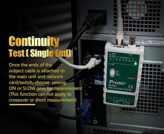 Proskit MT-7031 Tester Καλωδίων Δικτύου RJ45 / BNC / RJ11