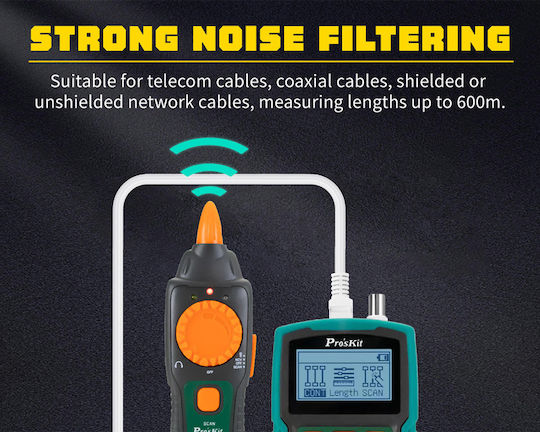Proskit MT-7071N Tester Καλωδίων Δικτύου RJ45 / BNC / RJ11 / RJ12