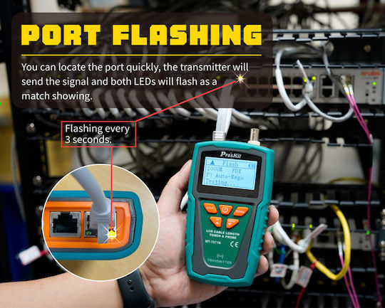 Proskit MT-7071N Tester Καλωδίων Δικτύου RJ45 / BNC / RJ11 / RJ12
