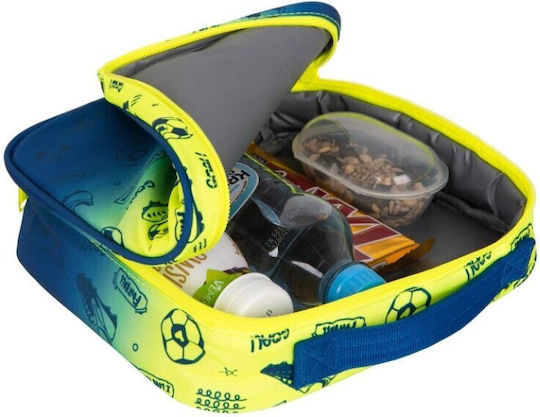 Geantă termică Coolpack pentru mâncare, model fotbal, 2 tone