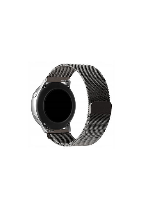 Spacecase Milanese Universal Metal Strap Smartwatches 20mm Stainless Steel Black 5903943240692