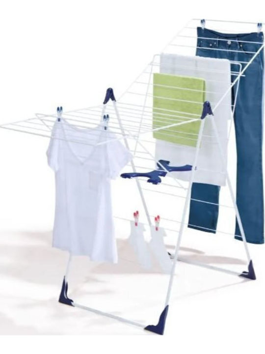 Leifheit Classic 200 Plastic Folding Floor Clothes Drying Rack with Hanging Length 20m