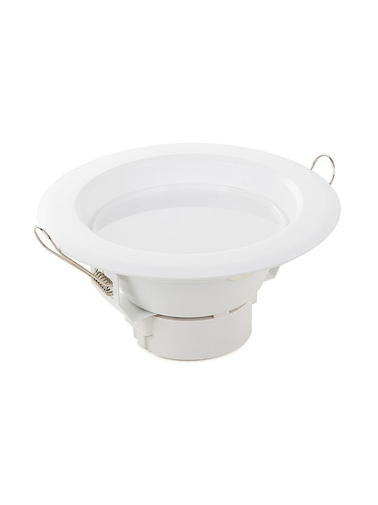 Rotund Plastic Spot Încorporat cu LED Integrat și Lumină Alb Natural Alb 1buc