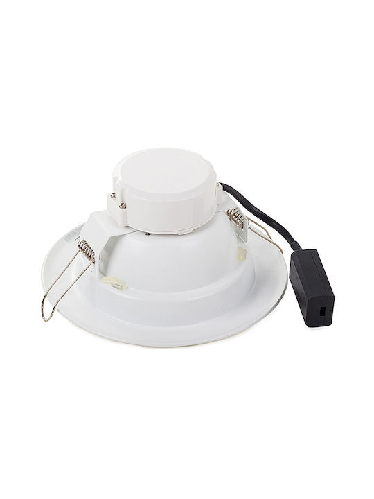 Rotund Plastic Spot Încorporat cu LED Integrat și Lumină Alb Natural Alb 1buc