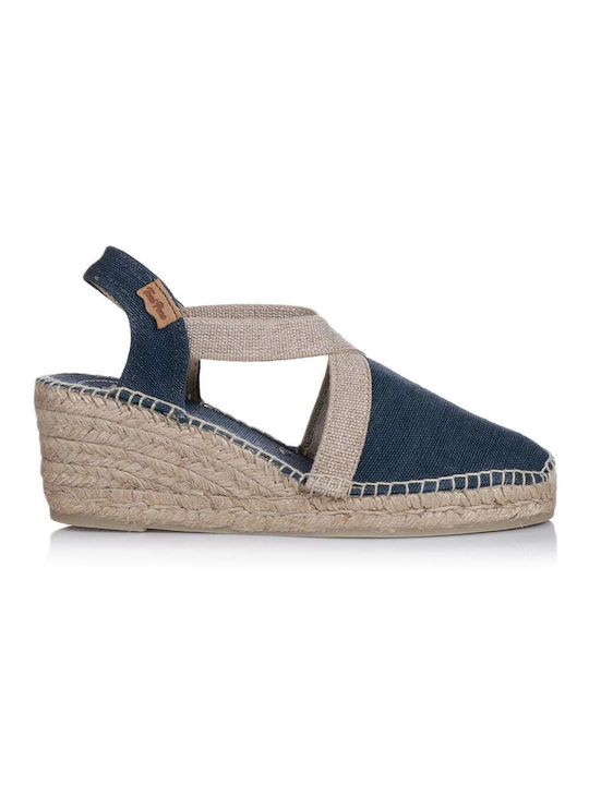 Toni Pons Women's Fabric Platform Espadrilles Navy Blue