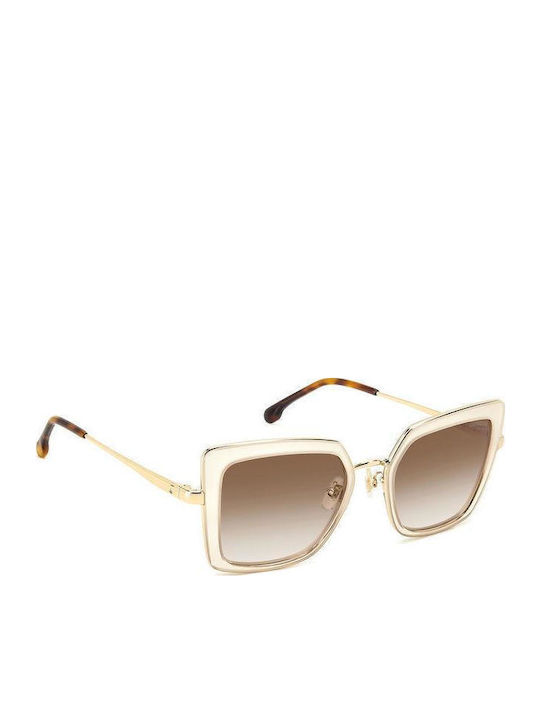 Carrera Unisex Sunglasses with Transparent Horn-Rimmed Frame and Grey Gradient Lenses 3031/S SZJ/HA