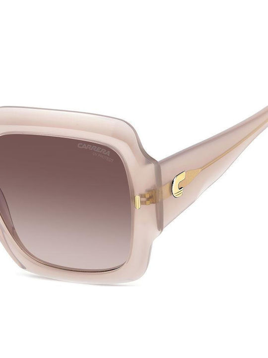 Carrera Unisex Sunglasses with Beige Horn-Rimmed Frame and Grey Gradient Lenses 3004/S FWM/HA