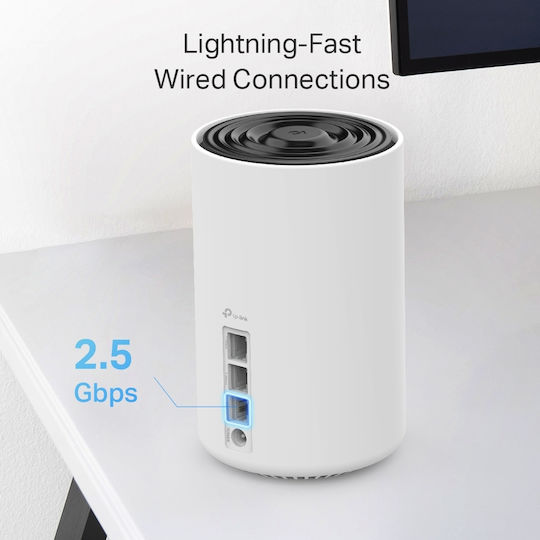 TP-LINK XE75 v2 WiFi Mesh Network Access Point Wi‑Fi 6E Dual Band (2.4 & 5GHz) σε Τριπλό Kit
