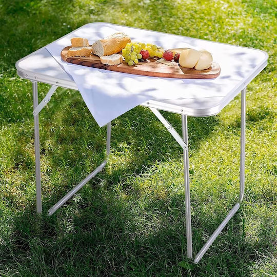 Keskor Τραπέζι Αλουμινίου για Camping Πτυσσόμενο 60x50x50cm Ασημί