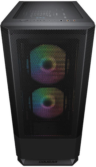 Cougar MX430 Mesh RGB Геймърско бюро Midi Tower Компютърна кутия със страничен прозорец Черен