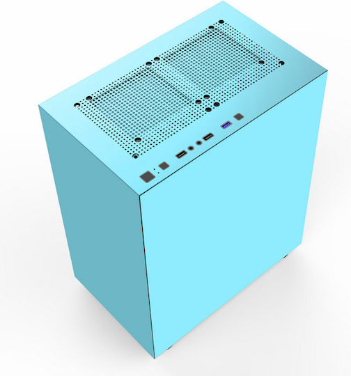 ProGaming Pro Gaming Myrmidon Мини кула Компютърна кутия със страничен прозорец и ARGB осветление Turquoise