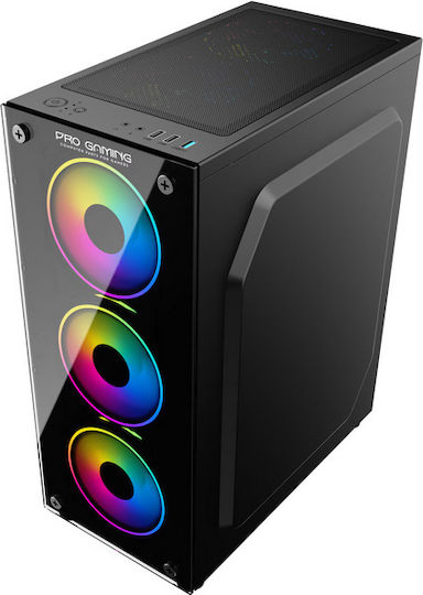 ProGaming Element Gaming Middle Tower Carcasă Calculator cu Iluminare ARGB Negru