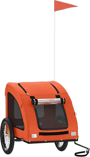 vidaXL Dog Carrying Orange Bicycle Trailer for 45kg Pets L137xW72xH68cm