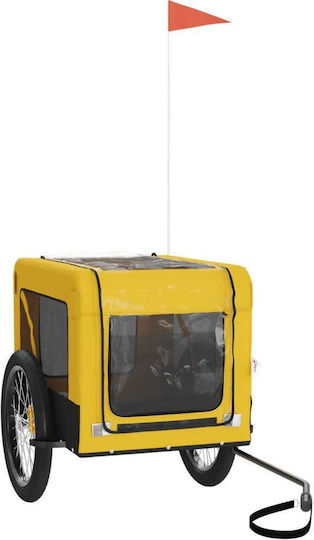 vidaXL Dog Carrying Yellow Bicycle Trailer for 45kg Pets L135xW73.5xH68.5cm