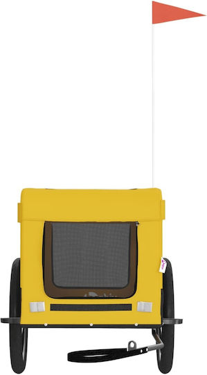 vidaXL Dog Carrying Yellow Bicycle Trailer for 45kg Pets L135xW73.5xH68.5cm