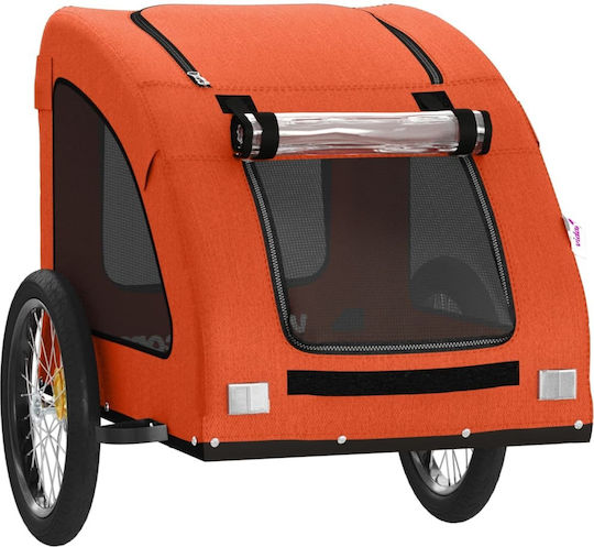 vidaXL Dog Carrying Orange Bicycle Trailer for 45kg Pets L137xW72xH68cm