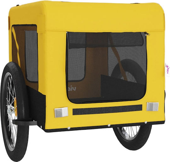 vidaXL Dog Carrying Yellow Bicycle Trailer for 45kg Pets L135xW73.5xH68.5cm