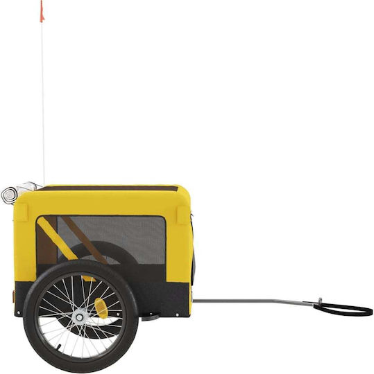 vidaXL Dog Carrying Yellow Bicycle Trailer for 45kg Pets L135xW73.5xH68.5cm