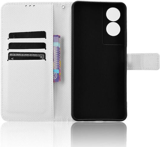 Diamond Texture Портмоне Бял (TCL 50 5G)