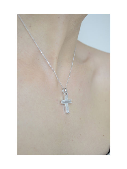 Kritsimis Women's White Gold Cross 14K with Chain