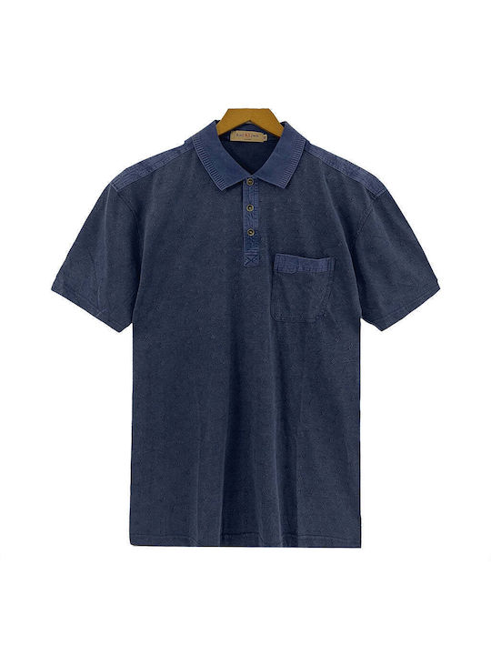 Ustyle Bluza Bărbătească cu Mânecă Scurtă Polo BLUE