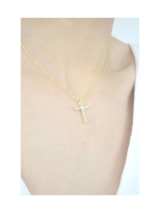 Kritsimis Women's Gold Cross 14K with Chain